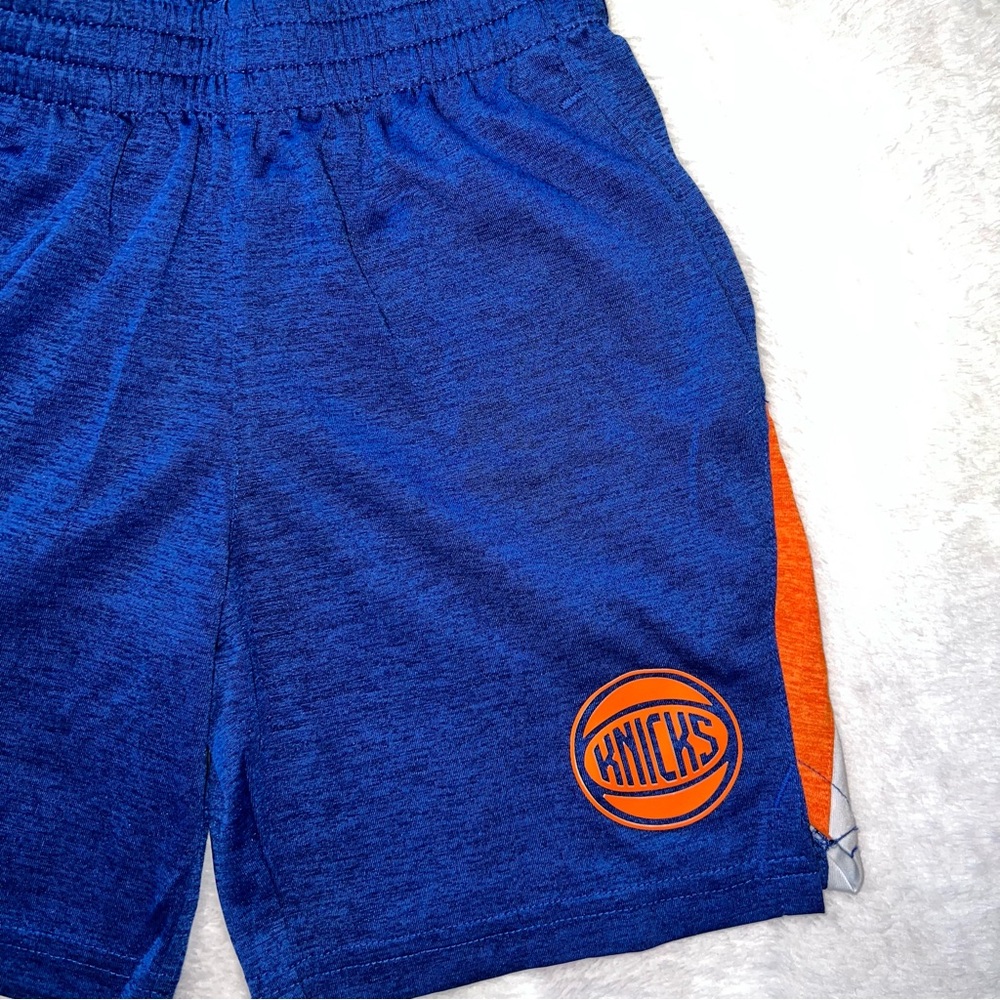 NBA Boy’s Knicks Blue and Orange Athletic Shorts - Picture 2 of 3